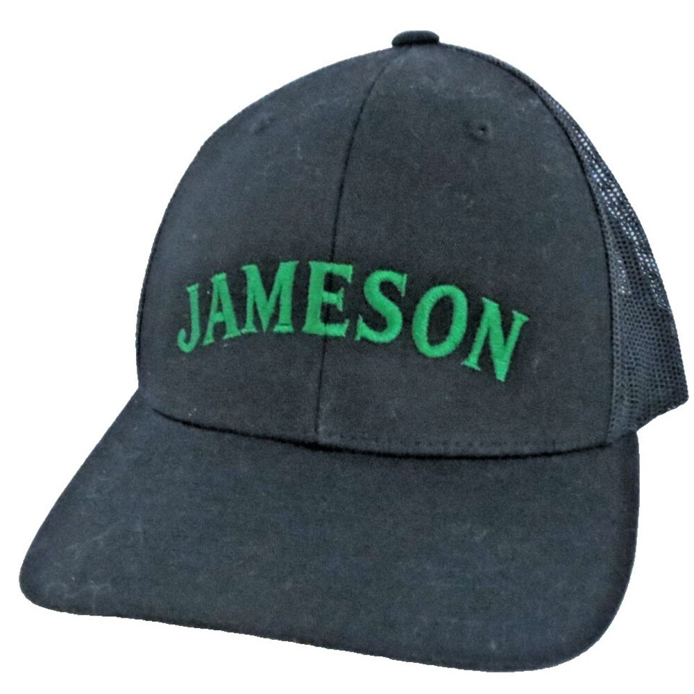 Jameson Irish Whiskey Snapback Trucker‎ Hat Cap Black Mesh Adjustable